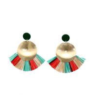 Zinc Alloy Stud Earring with Rafidah Grass fashion jewelry & for woman nickel lead & cadmium free 95mm Sold By Pair