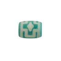 Natural Tibetan Agate Dzi Beads, Drum, safe cross & DIY, 11x14x11mm, Hole:Approx 2mm, Sold By PC