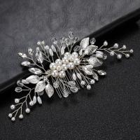 Decorative Hair Combs Iron with Plastic Pearl fashion jewelry & for woman & with rhinestone nickel lead & cadmium free Sold By PC