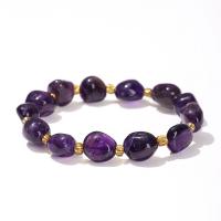 Quartz Bracelets Amethyst Nuggets fashion jewelry & for woman purple 6-8mm Length Approx 18 cm Sold By PC