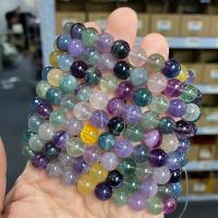 Gemstone Bracelets Natural Fluorite Round polished fashion jewelry & for woman multi-colored 7-9mm Length Approx 18 cm Sold By PC