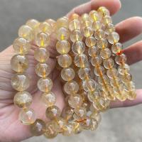 Quartz Bracelets, Rutilated Quartz, Round, polished, fashion jewelry & Unisex & different size for choice, golden, 8mm, Length:Approx 18 cm, Sold By PC