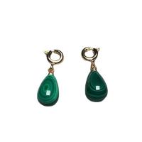Tibetan Style Drop Earrings, with Malachite, gold color plated, different styles for choice & for woman, green, 10x7mm, Sold By PC
