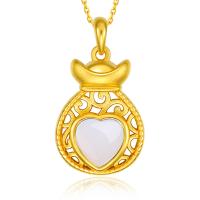 Ожерелья из латуни, Латунь, Сердце, плакирован золотом, разные стили для выбора & Женский, не содержит никель, свинец, 13x23mm, длина Приблизительно 45 см, продается PC