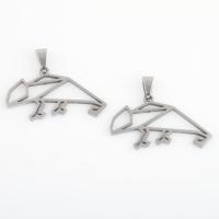 Stainless Steel Animal Pendants 304 Stainless Steel Chameleon plated DIY silver color Sold By Bag