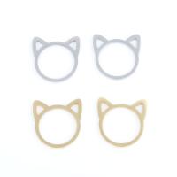 Stainless Steel Animal Pendants, 304 Stainless Steel, Cat, plated, DIY, more colors for choice, 15.30x15.10x0.80mm, 10PCs/Bag, Sold By Bag