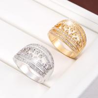 Brass δάχτυλο του δακτυλίου, Ορείχαλκος, επιχρυσωμένο, διαφορετικό μέγεθος για την επιλογή & για τη γυναίκα & με στρας, περισσότερα χρώματα για την επιλογή, νικέλιο, μόλυβδο και κάδμιο ελεύθεροι, 20x20mm, Sold Με PC