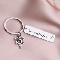 Stainless Steel Key Clasp, polished, Unisex & with letter pattern, original color, nickel, lead & cadmium free, 12x50mm, Sold By PC