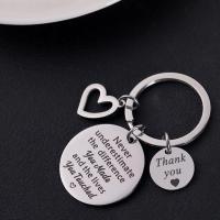 Stainless Steel Key Clasp polished Unisex & with letter pattern original color nickel lead & cadmium free 30mm Sold By PC