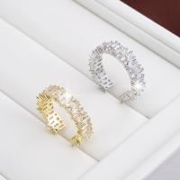 Brass δάχτυλο του δακτυλίου, Ορείχαλκος, με Cubic Zirconia, επιχρυσωμένο, κοσμήματα μόδας & για τη γυναίκα, περισσότερα χρώματα για την επιλογή, νικέλιο, μόλυβδο και κάδμιο ελεύθεροι, 22x5mm, Sold Με PC