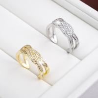 Brass δάχτυλο του δακτυλίου, Ορείχαλκος, επιχρυσωμένο, κοσμήματα μόδας & για τη γυναίκα & με στρας, περισσότερα χρώματα για την επιλογή, νικέλιο, μόλυβδο και κάδμιο ελεύθεροι, 22x8mm, Sold Με PC