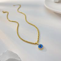 Evil Eye Schmuck Halskette, Titanstahl, mit Verlängerungskettchen von 6cm, plattiert, Modeschmuck & für Frau, Goldfarbe, frei von Nickel, Blei & Kadmium, Länge:ca. 47 cm, verkauft von PC