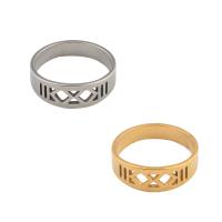 Rozsdamentes acél Finger Ring, 304 rozsdamentes acél, galvanizált, egynemű, több színt a választás, Méret:6.5, 10PC-k/Lot, Által értékesített Lot
