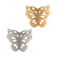 Stainless Steel Finger Ring, 304 Stainless Steel, Butterfly, plated, Unisex, more colors for choice, US Ring Size:6.5, 10PCs/Lot, Sold By Lot