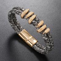 Bracelets cordon PU, cuir PU, avec alliage de zinc, bijoux de mode & styles différents pour le choix & pour homme, plus de couleurs à choisir, Vendu par PC
