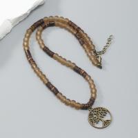 Zinc Alloy Jewelry Necklace with Glass Beads & Hematite fashion jewelry & for man nickel lead & cadmium free Sold By PC