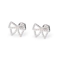 925 Sterling Silver Stud Earring Bowknot for woman & hollow silver color Sold By Pair