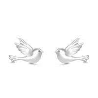 925 Sterling Silver Stud Earring Bird fashion jewelry & for woman silver color Sold By Pair