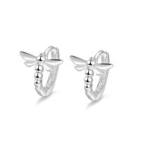925 Sterling Silver Huggie Hoop Earring Dragonfly fashion jewelry & for woman silver color Sold By Pair
