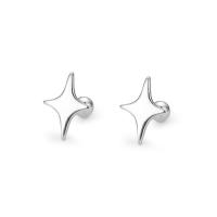 925 Sterling Silver Stud Earring, fashion jewelry & for woman, silver color, 7.10x9.50mm, Sold By Pair