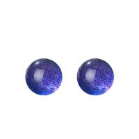 925 Sterling Silver Stud Earring with Cats Eye Round fashion jewelry & for woman Sold By Pair