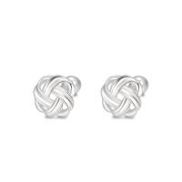 925 Sterling Silver Stud Earring, Geometriskt mönster, mode smycken & för kvinna & ihålig, silver, 6.90x6.90mm, Säljs av Par