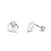925 Sterling Silver Stud Earring, Geometriskt mönster, mode smycken & för kvinna & ihålig, silver, 7.50x7.50mm, Säljs av Par