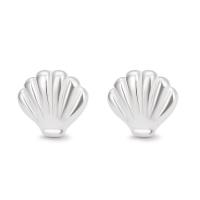 925 Sterling Silver Stud Earring, Shell, fashion jewelry & for woman, silver color, 8.60x8mm, Sold By Pair