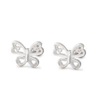925 Sterling Silver Stud Earring Butterfly fashion jewelry & for woman & hollow silver color Sold By Pair