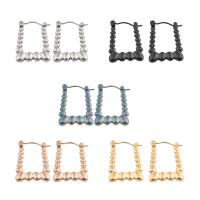 304 rustfrit stål Håndtaget tilbage Earring, mode smykker & for kvinde, flere farver til valg, 24x16x3mm, Solgt af par