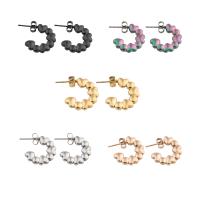 Stainless Steel Stud Earrings, 304 Stainless Steel, Vacuum Ion Plating, fashion jewelry & for woman, more colors for choice, 18x18x3mm, Sold By Pair