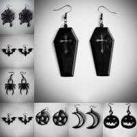 Acryl Schmuck Ohrring, Modeschmuck & verschiedene Stile für Wahl & für Frau, schwarz, 95x30mm, verkauft von Paar