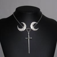 Zinklegierung Schmuck Halskette, silberfarben plattiert, Modeschmuck & Gotik & unisex, frei von Nickel, Blei & Kadmium, Länge:ca. 50 cm, verkauft von PC