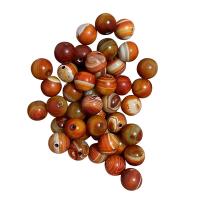 Prirodni Red ahat perle, Red Agate, Krug, Prirodno & možete DIY, multi-boji, 10mm, 10računala/Lot, Prodano By Lot