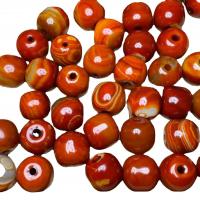 Prirodni Red ahat perle, Red Agate, Krug, Prirodno & možete DIY, crven, 14x16mm, 10računala/Lot, Prodano By Lot