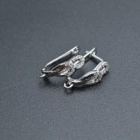 Brass Lever Back Earring Component platinum plated DIY & micro pave cubic zirconia nickel lead & cadmium free Sold By PC