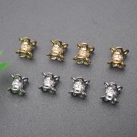 Brass Spacer Beads Flower plated DIY & micro pave cubic zirconia nickel lead & cadmium free Sold By PC