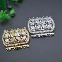 Brass Bayonet Clasp plated DIY & micro pave cubic zirconia nickel lead & cadmium free Sold By PC
