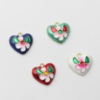 Tibetan Style Heart Pendants, gold color plated, DIY & enamel, more colors for choice, nickel, lead & cadmium free, 16x15mm, Approx 100PCs/Bag, Sold By Bag