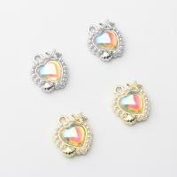 Zinc Alloy Heart Pendants with Resin & Plastic Pearl plated DIY nickel lead & cadmium free Approx Sold By Bag
