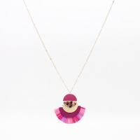 Zinklegierung Pullover Halskette, mit Holz, Modeschmuck & für Frau, keine, frei von Nickel, Blei & Kadmium, Länge:ca. 27.55 ZollInch, verkauft von PC