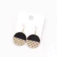 Tibetan Style Drop Earrings, with Wood, fashion jewelry & for woman, nickel, lead & cadmium free, 35x55mm, Sold By Pair