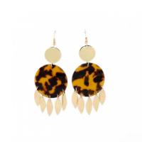 Zinc Alloy Drop Earrings with Resin & Brass fashion jewelry & for woman nickel lead & cadmium free Sold By Pair