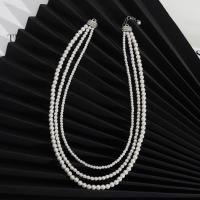 Mode Multi Layer halskæde, Glass Pearl, tre lag & mode smykker & for kvinde, Længde Ca. 14.56 inch, Ca. 16.14 inch, Ca. 16.92 inch, Solgt af PC