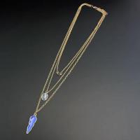 Zinc Alloy Jewelry Necklace with Sodalite three layers & fashion jewelry & for woman & enamel nickel lead & cadmium free Length Approx 16.53 Inch Approx 20.47 Inch Approx 24.01 Inch Sold By PC