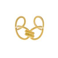 Rozsdamentes acél Finger Ring, 304 rozsdamentes acél, 18K aranyozott, divat ékszerek & a nő, aranysárga, Által értékesített PC