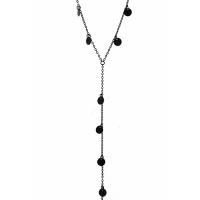 Zinklegierung Schmuck Halskette, mit Verlängerungskettchen von 4.72inch, Modeschmuck & für Frau, schwarz, frei von Nickel, Blei & Kadmium, verkauft per ca. 22.44 ZollInch Strang