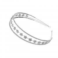 Hair Bands, Iron, fashion jewelry & for woman & with rhinestone, silver color, nickel, lead & cadmium free, 130*120mm, Sold By PC