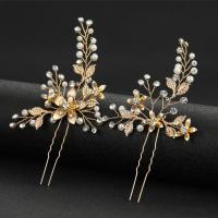 Hair Stick Iron with Plastic Pearl fashion jewelry & for woman & with rhinestone nickel lead & cadmium free Sold By Pair