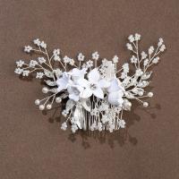 Decorative Hair Combs Iron with Resin & Plastic Pearl fashion jewelry & for woman & with rhinestone nickel lead & cadmium free Sold By PC